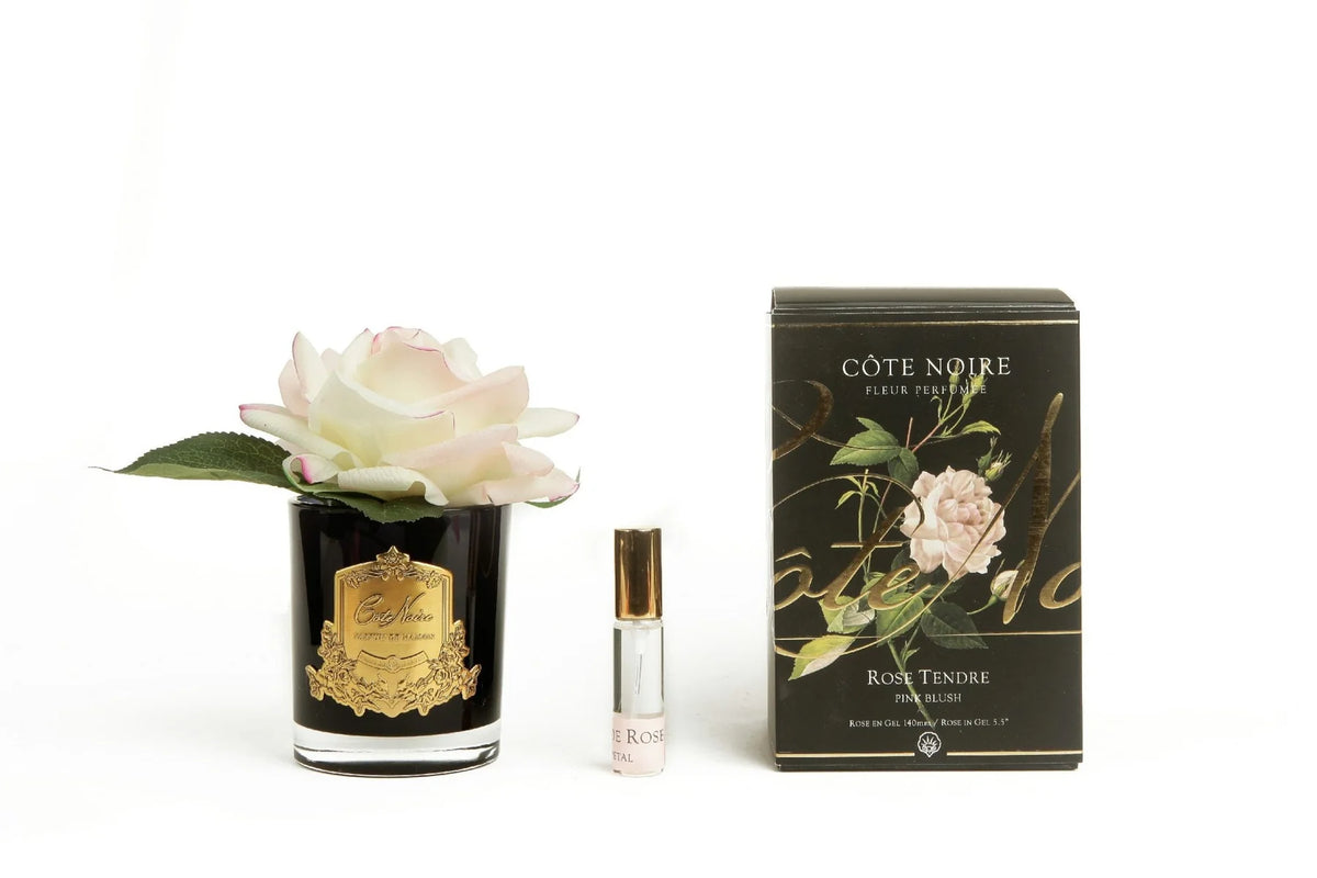 Cote Noire Perfumed Natural Touch Single Rose Black Vase