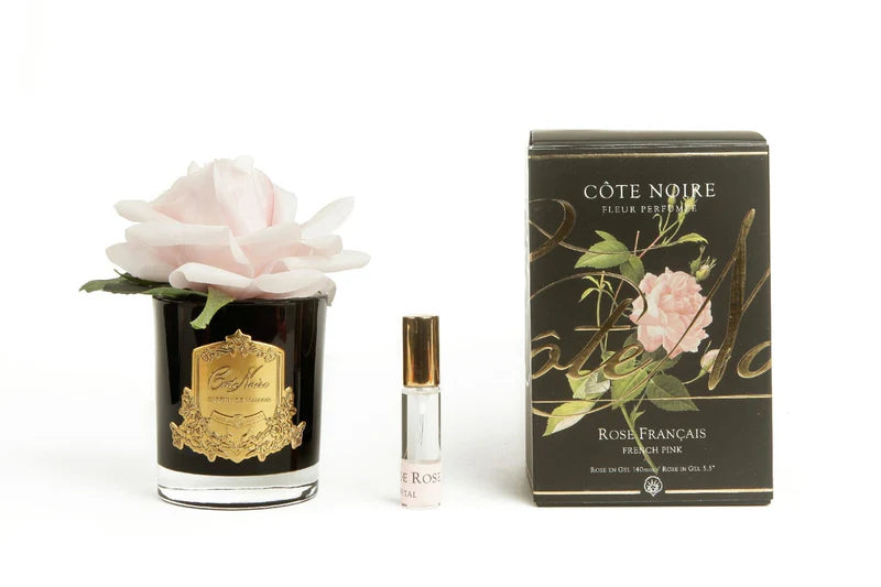 Cote Noire Perfumed Natural Touch Single Rose Black Vase