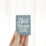 Best Teacher Ever Magnet – Blue Chevron