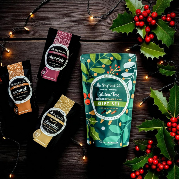 Gluten Free Christmas Mud Cake in a Mug Gift Bag