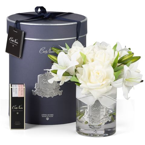 Cote Noire Luxury White Roses And Lillies With Fragrance