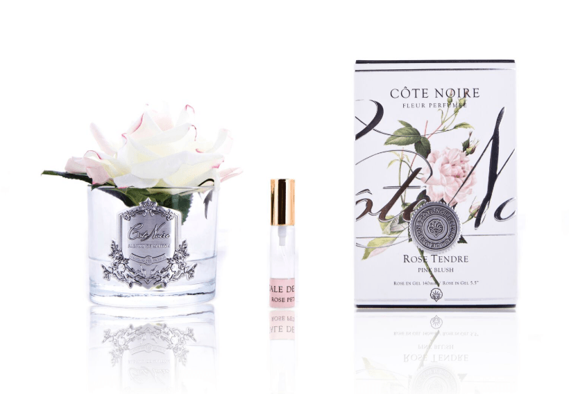 Cote Noire rose fragrance in sympathy gift hamper