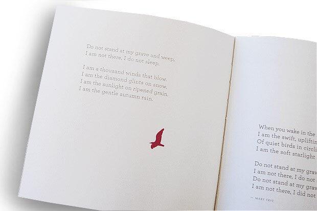 In Loving Memory keepsake book included in gift box